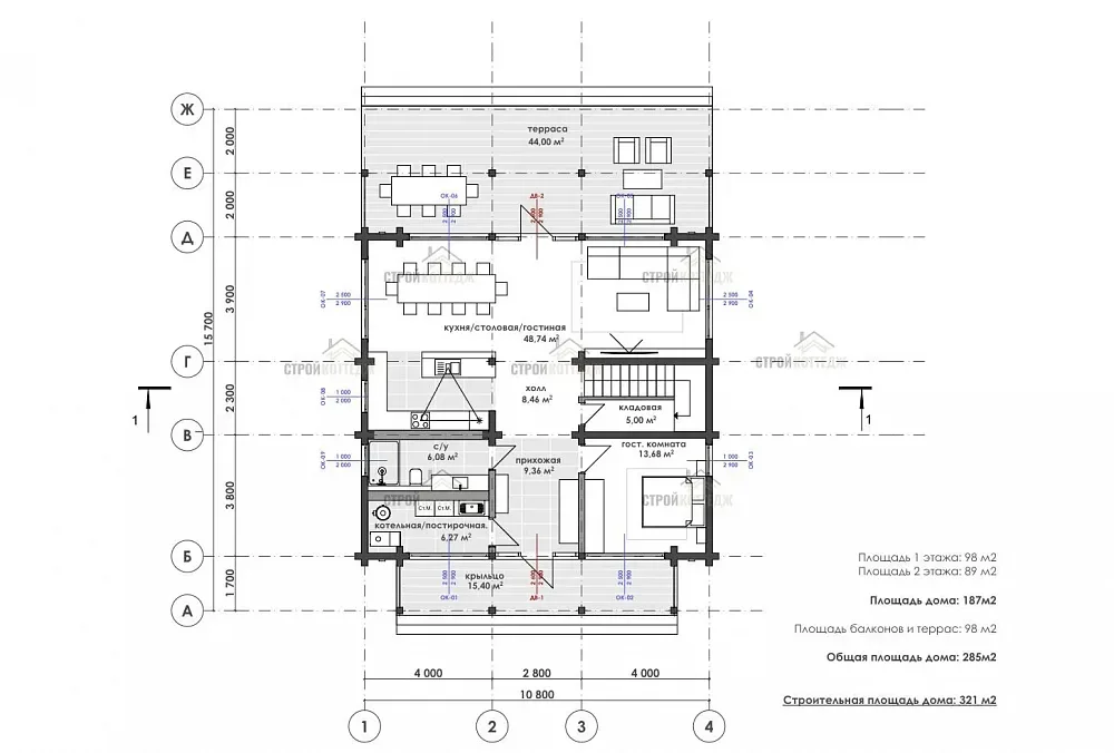 Планировка Прайм 321м², 1 этаж