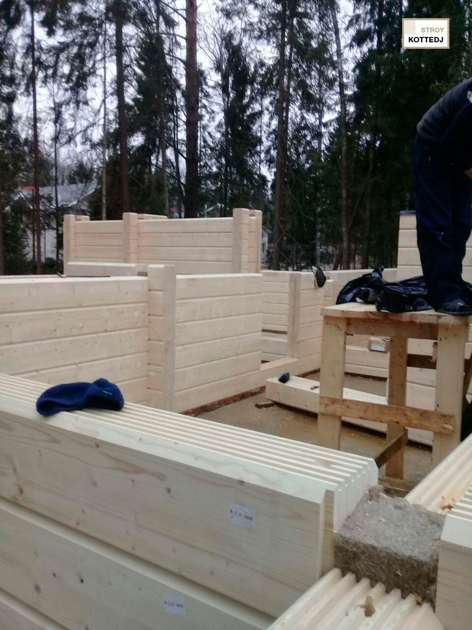 Процесс строительства дома 06-768 из клееного бруса