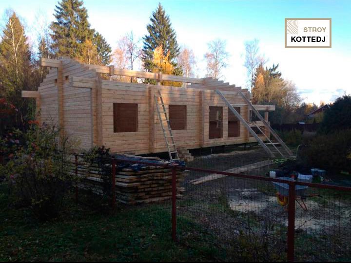 Одноэтажный дом из клееного бруса в СНТ Рассудово, деревня Зверево