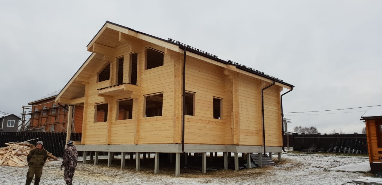 Дом из клееного бруса по нашему проекту "Амур" 186 м.кв