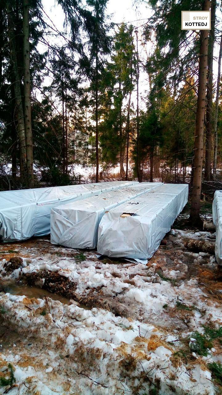 Процесс строительства дома 06-768 из клееного бруса