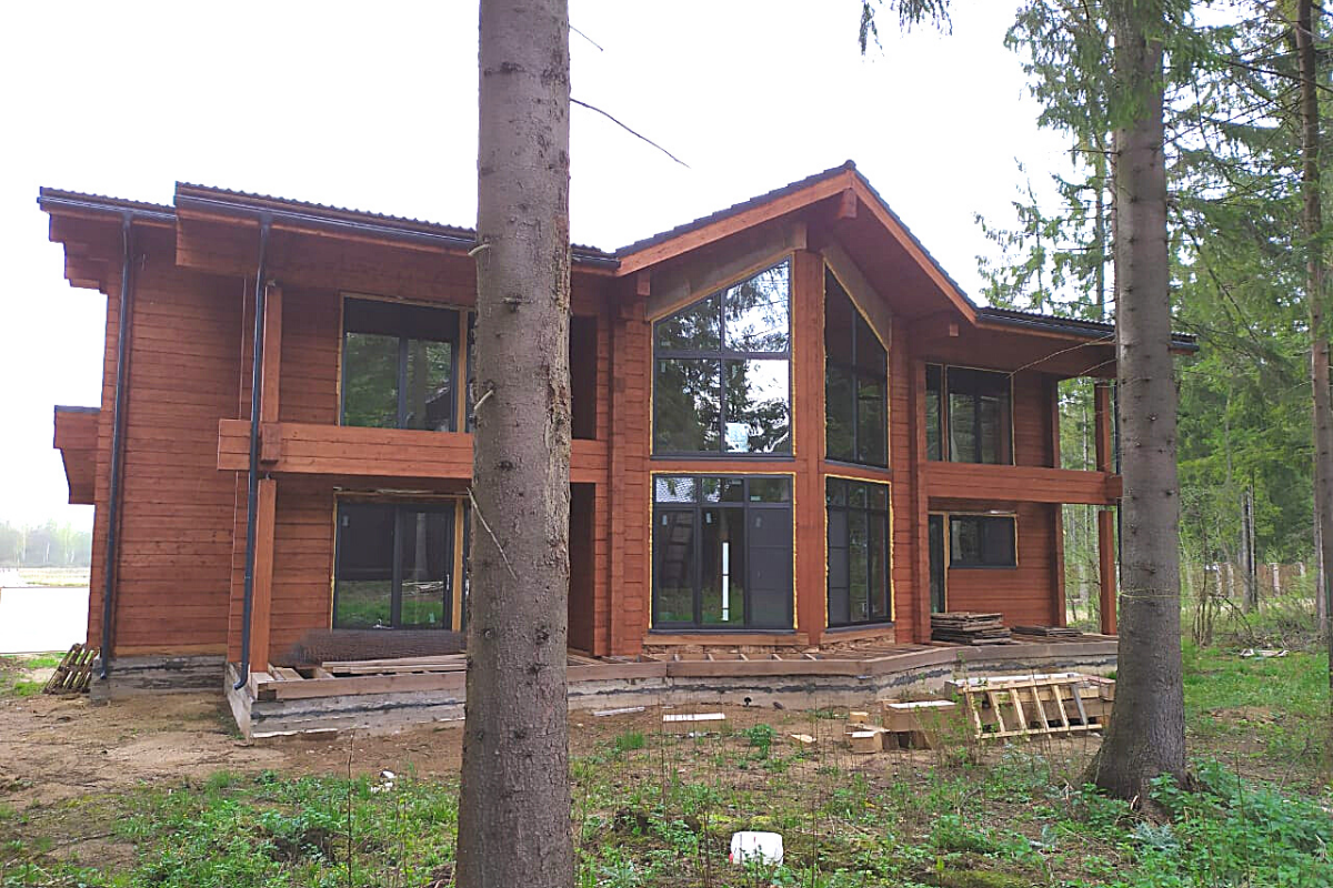 Дом 362 м.кв.,клееный брус 205,230 мм.,КП Аква Форест, Дмитровский район.
