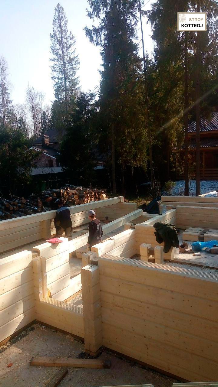 Процесс строительства дома 06-768 из клееного бруса