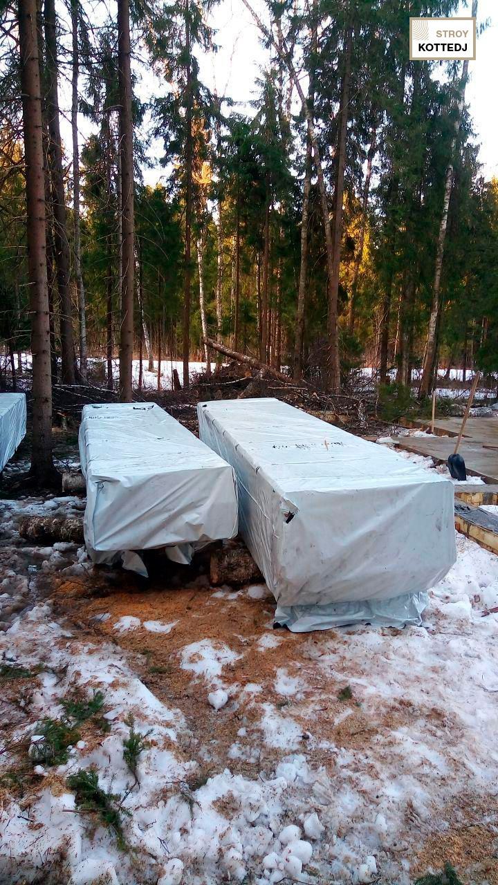Процесс строительства дома 06-768 из клееного бруса