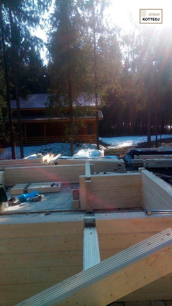 Процесс строительства дома 06-768 из клееного бруса