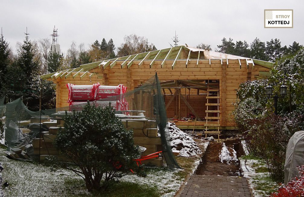 Барбекюшница из клееного бруса в Усадьбе Усово