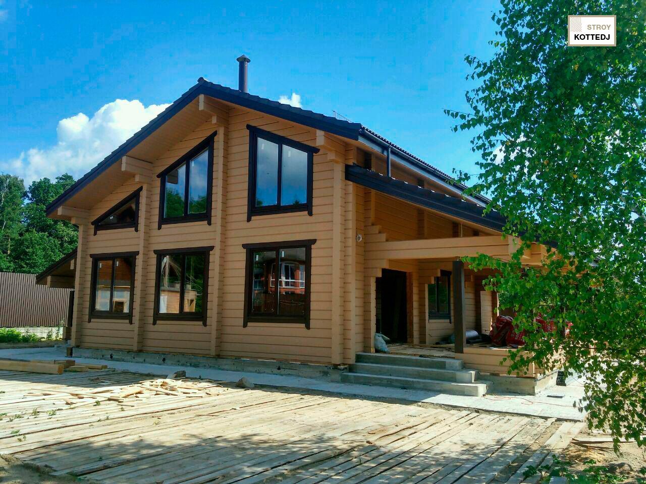 Двухэтажный дом из клееного бруса под ключ в Одинцовском р-не, дер Борки