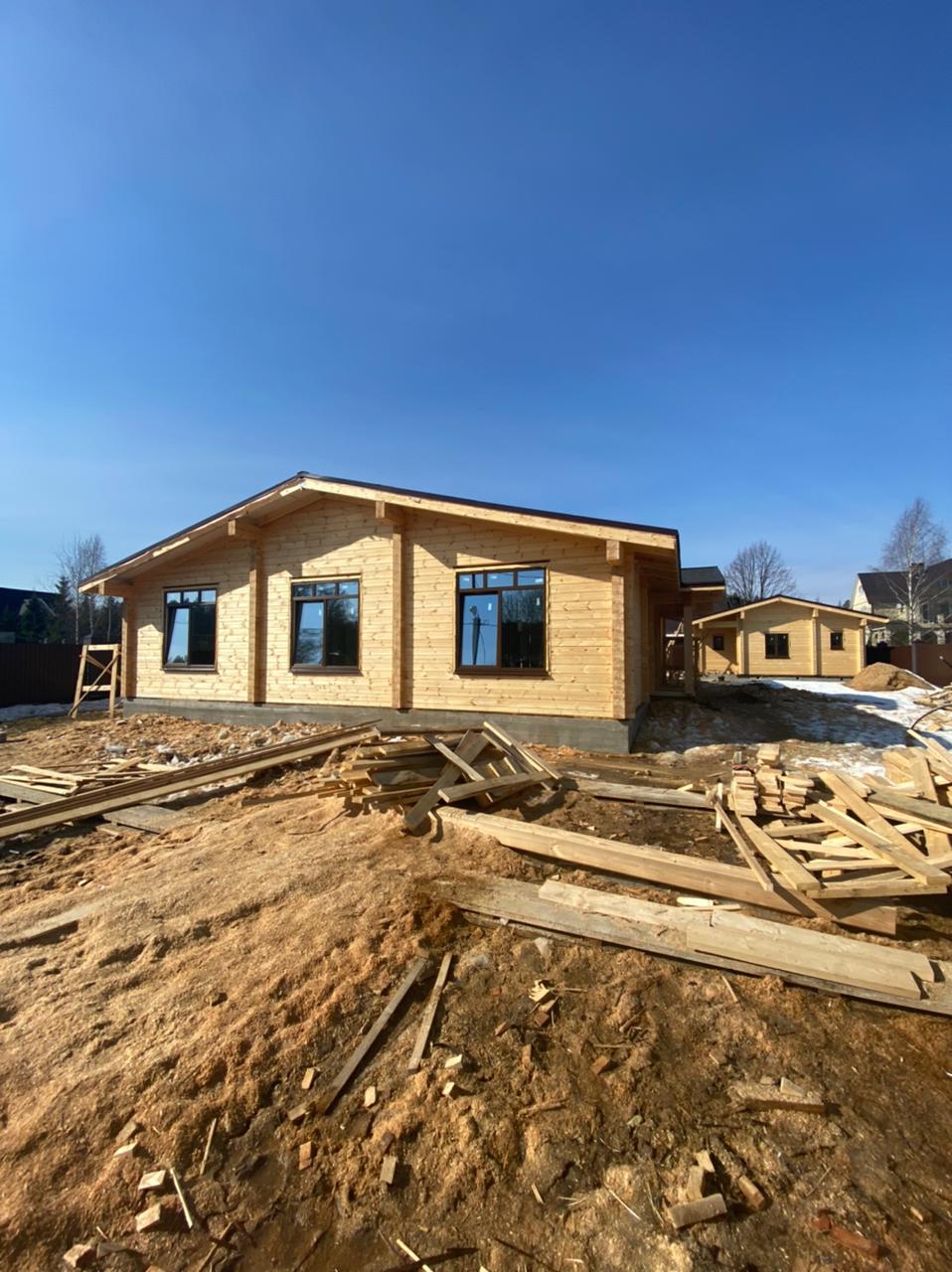 Строительство дома 230 м.кв., и  бани 40 м.кв., из клееного бруса - Солнечногорский рн, дер. Бакеево
