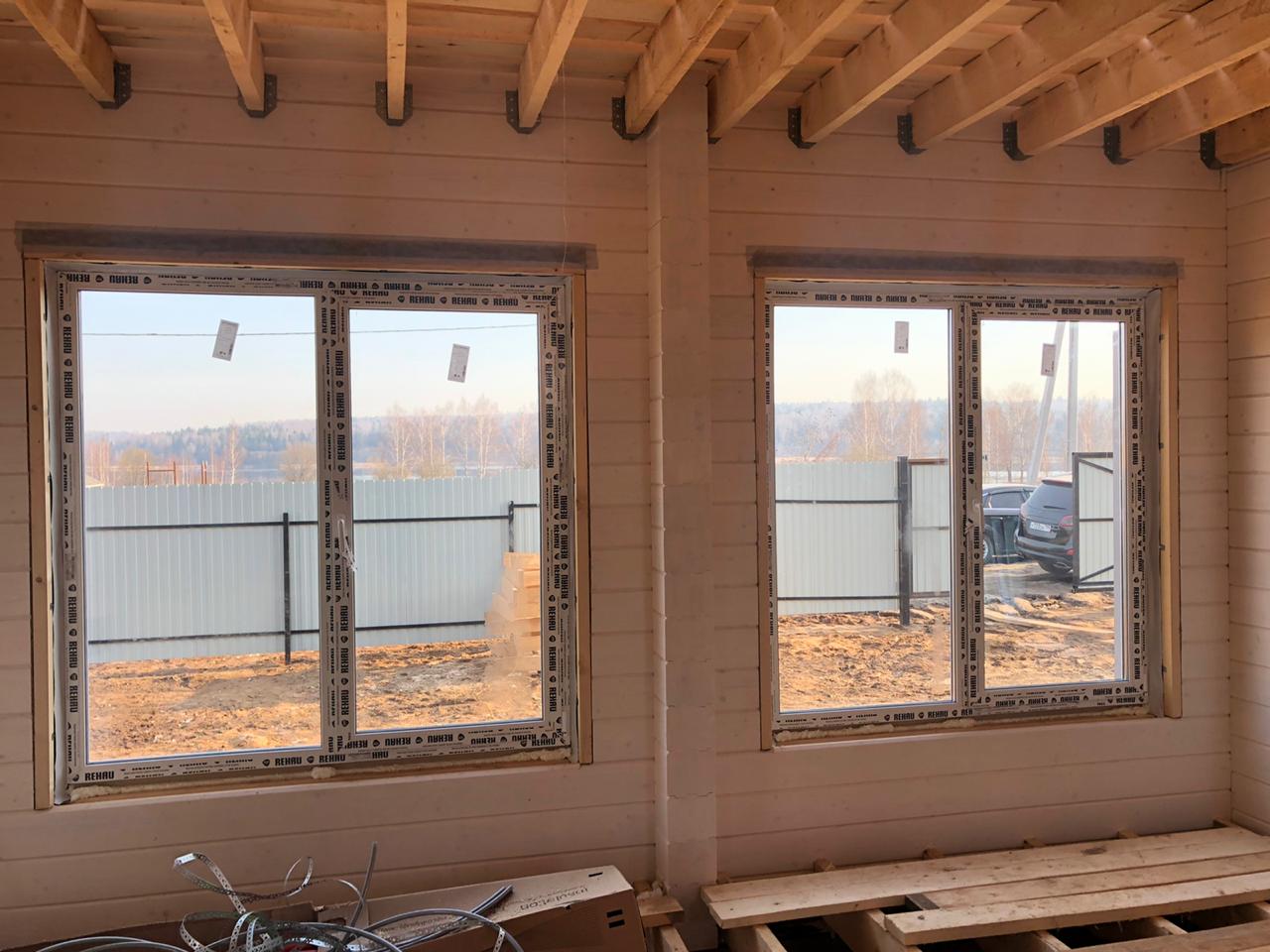 Дом из клееного бруса (покракска бруса на производстве) дом 240 м.кв. Солнечногорский район.