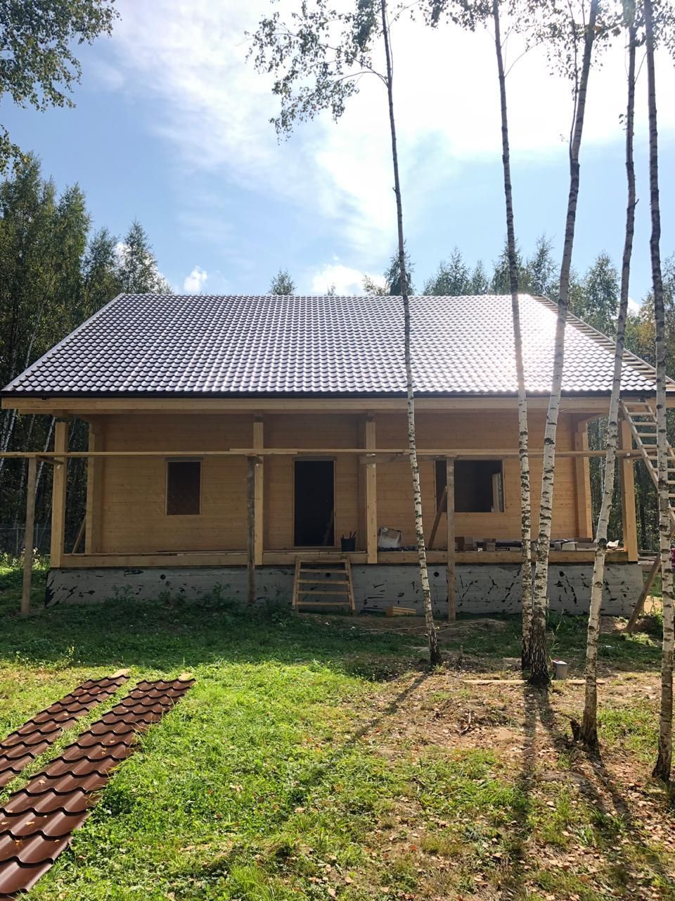Дом из клееного бруса 248 м.кв., клееный брус 205/230 мм., Московская область, Серпуховский район, д. Ланьшино