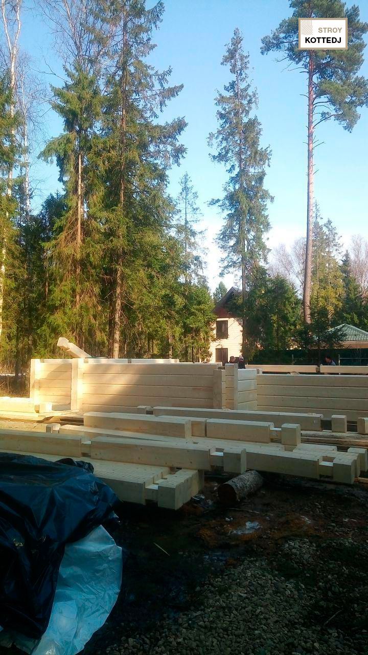 Процесс строительства дома 06-768 из клееного бруса