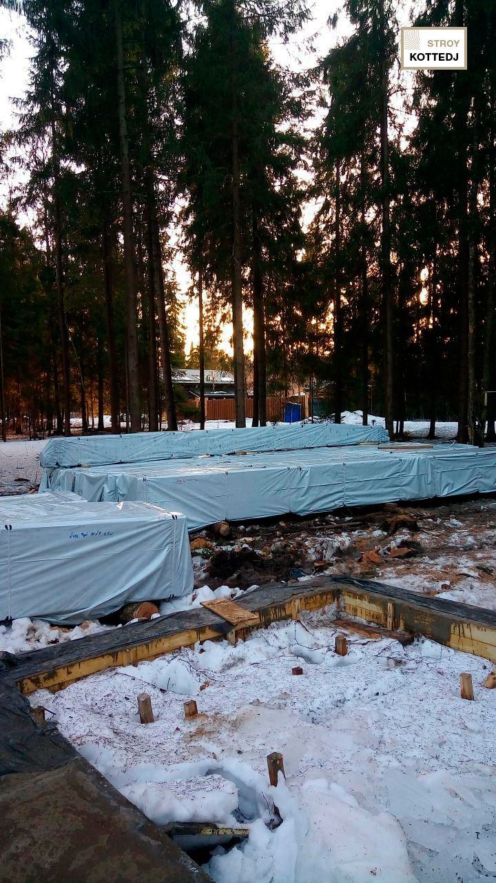 Процесс строительства дома 06-768 из клееного бруса