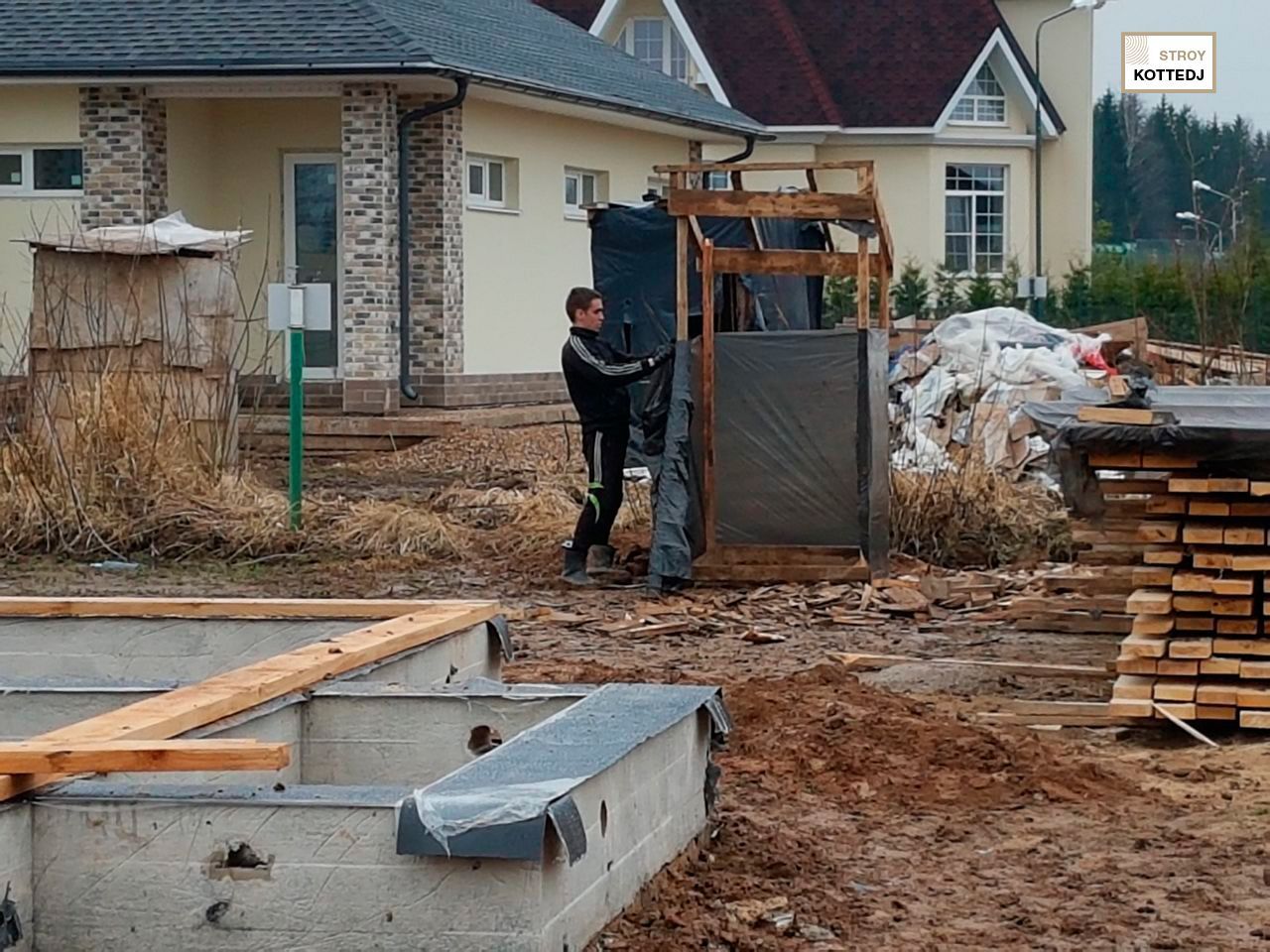 Дом из сухого бруса в деревне Алексеевка, городской округ Истра
