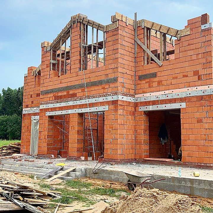 Застройка комплекса на участке, Можайский рн, деревня Блазново, Коттедж 342 м.кв., гостевой дом 278 м.кв., гараж на 5 авто из керамоблоков Porotherm