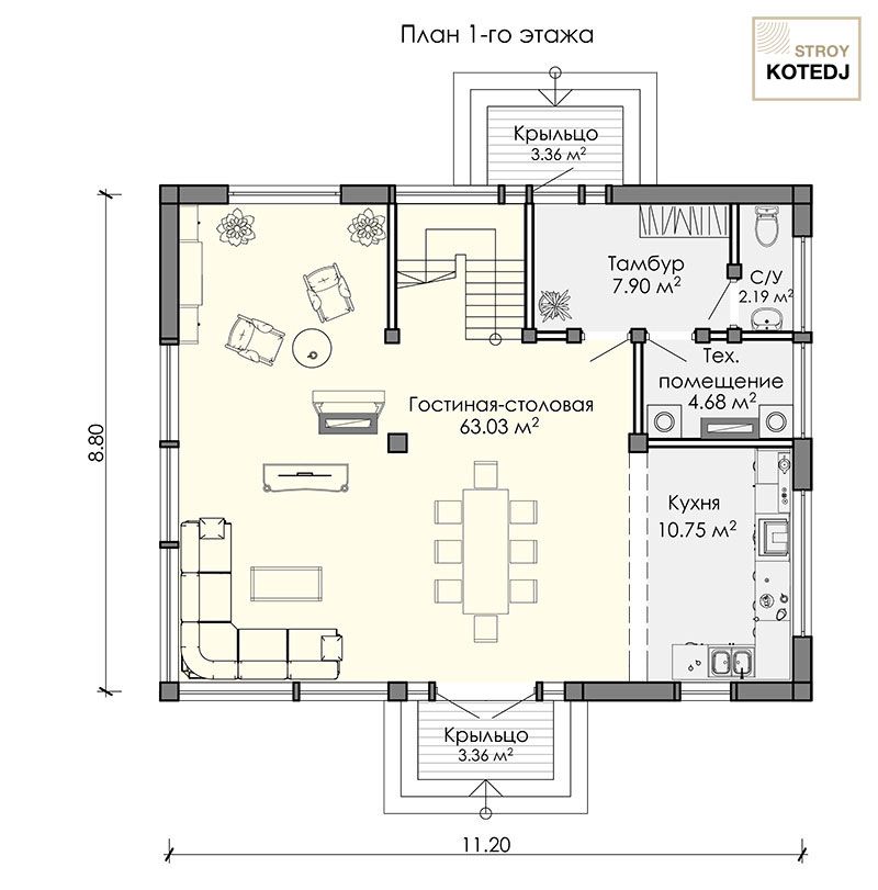 Планировка 13-020, 2 этаж