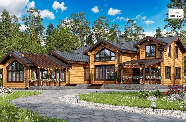 Большой дом из клееного бруса (фото): создаем «родовое гнездо»