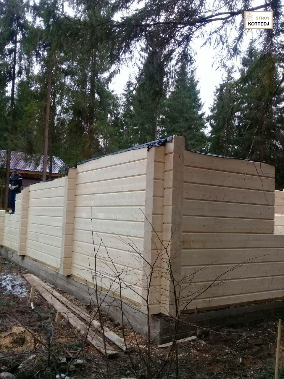 Процесс строительства дома 06-768 из клееного бруса