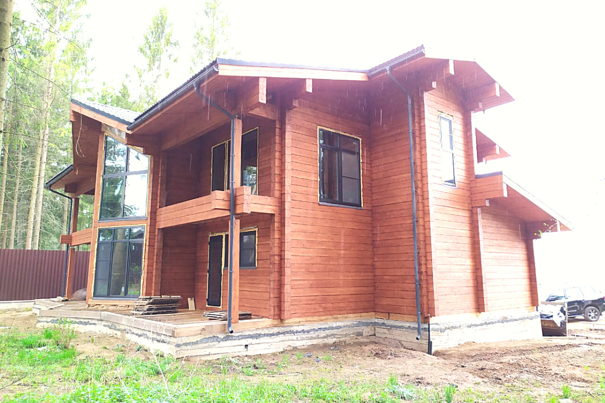 Дом 362 м.кв.,клееный брус 205,230 мм.,КП Аква Форест, Дмитровский район.