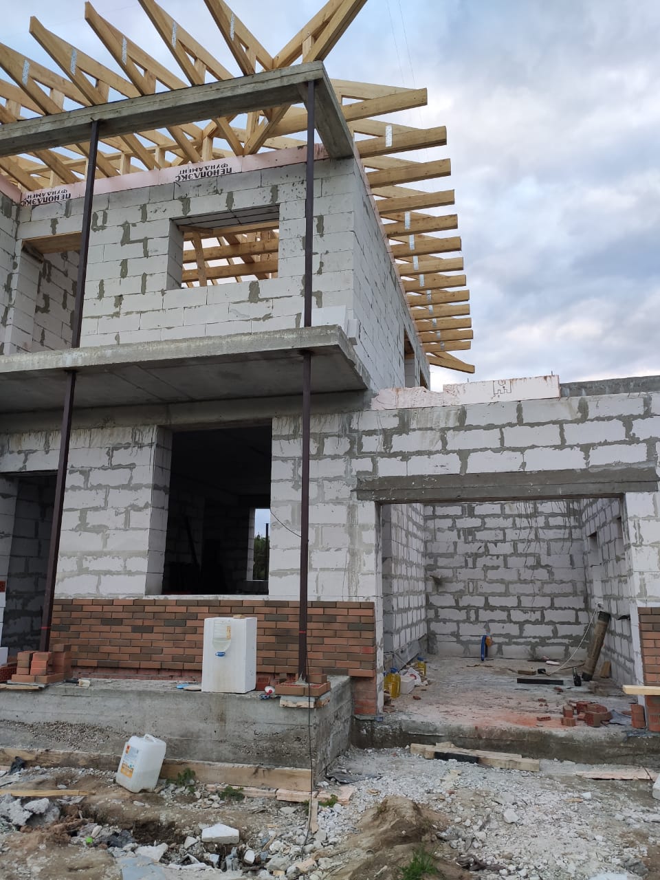 Коттедж из газобетонных блоков 208 м.кв. Клинский район, Московская обл