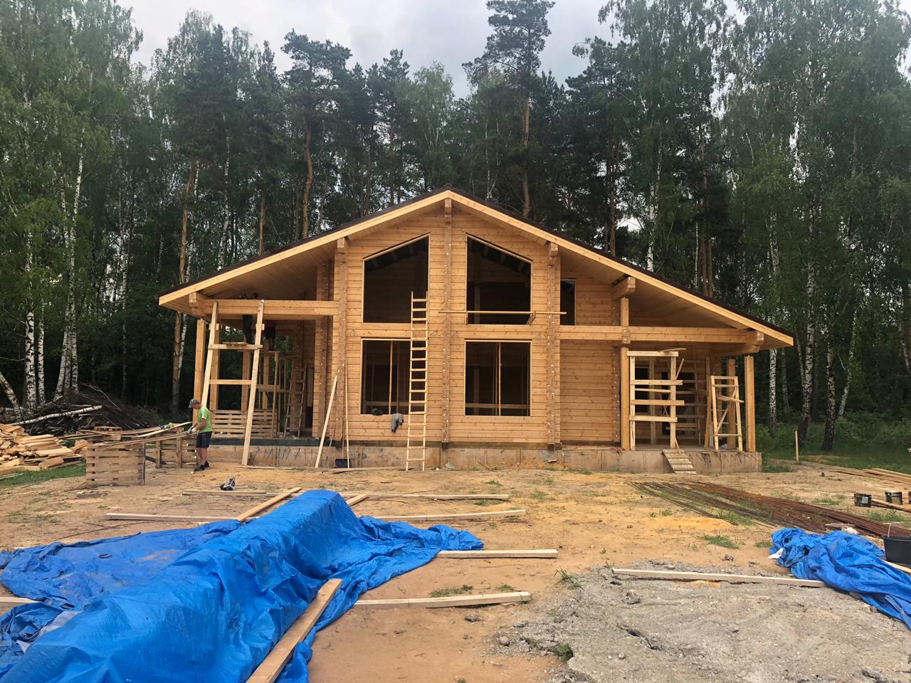 Дом из клееного бруса 323 м.кв., клееный брус 205х230. Московская область, Раменский район, сельское поселение Островецкое, д. Островцы
