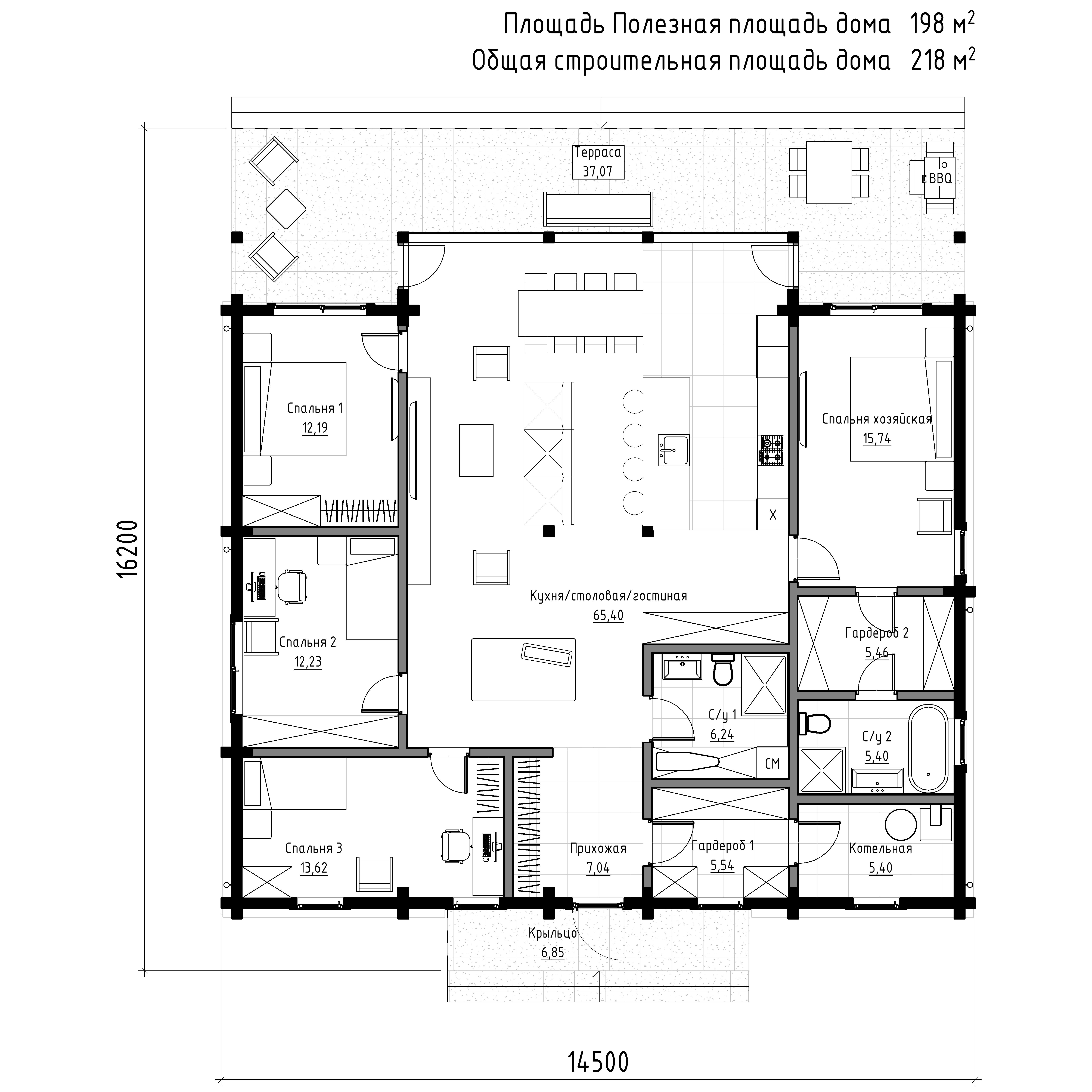 Планировка Прайм 218м², 2 этаж