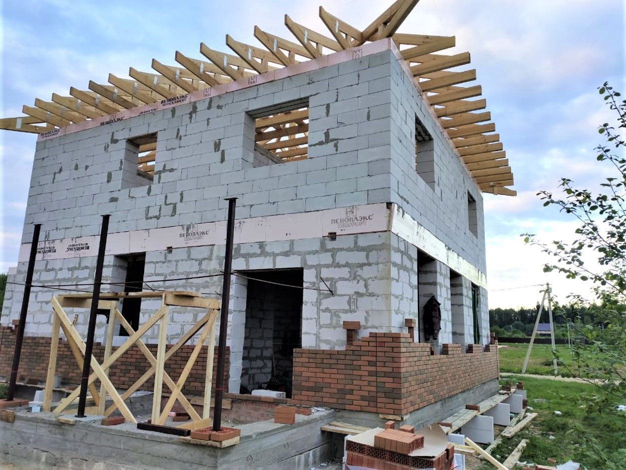 Коттедж из газобетонных блоков 208 м.кв. Клинский район, Московская обл