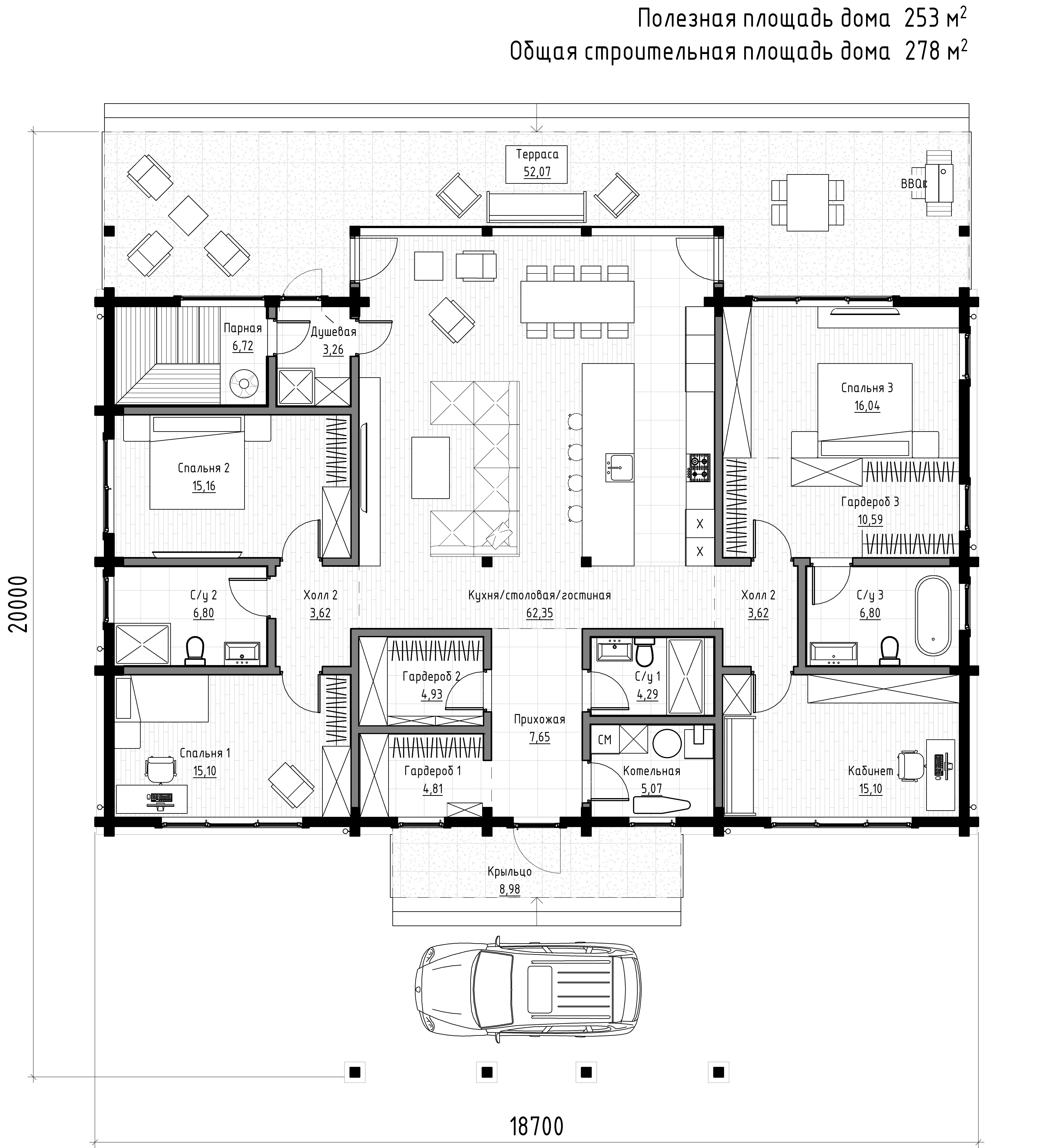 Планировка Прайм 278м², 2 этаж